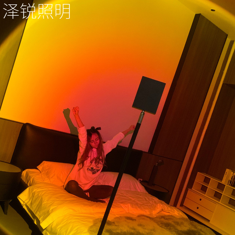 Sun Will Never Set Projection Floor lamp Atmosphere Floor lamp Sunset Projection lamp originality Cross border Sunset Sunset Light