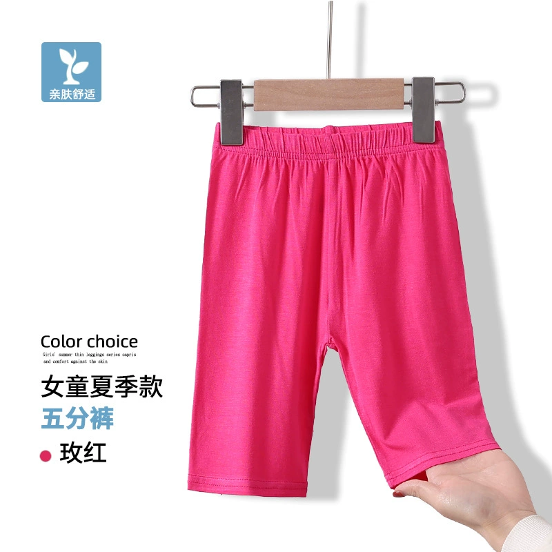 Summer leggings, black children's white colored trousers, for teenagers