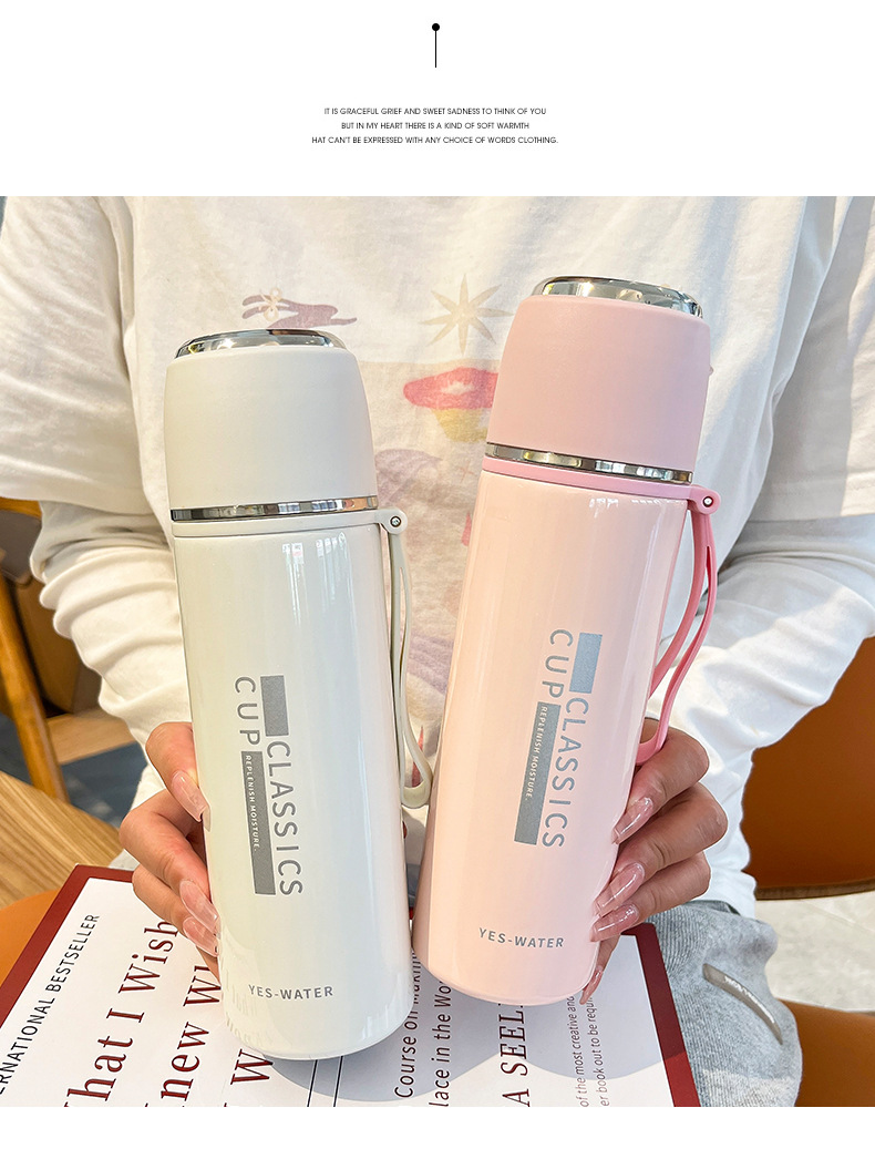 Wholesale of creative, portable, modern and simple insulated cups, office business water cups, women's gifts, customized cups with double LIDS pic 38