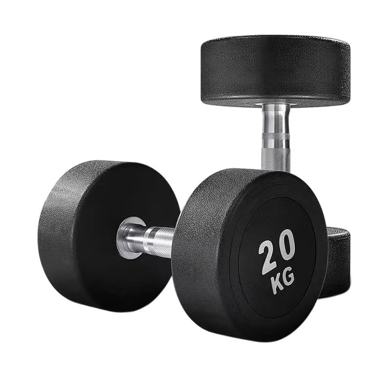 Mayorista transfronterizo gimnasio comercial educación privada bolsa de cabeza redonda de acero redondo sólido gimnasio dumbbell bolsa de peso