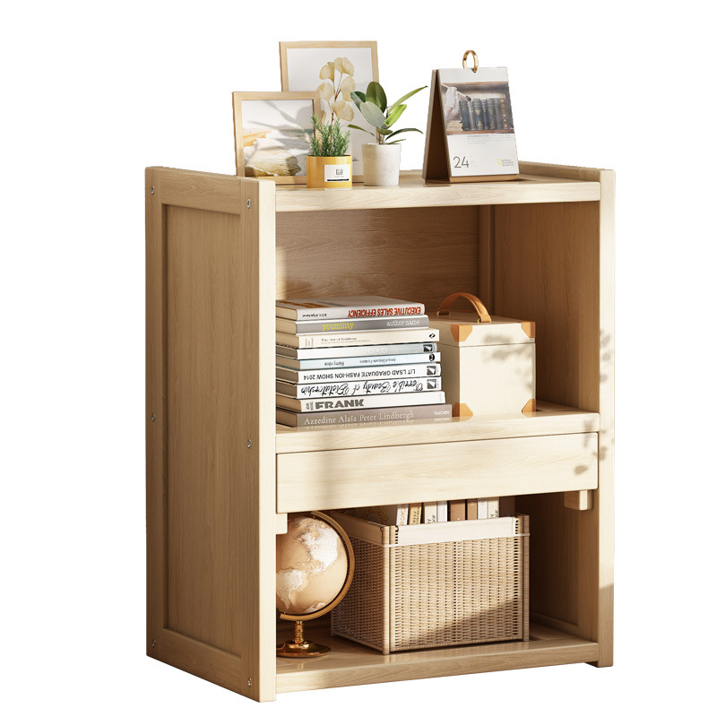 Estante de almacenamiento de estantería de madera maciza de escritorio para el hogar pequeño escritorio para niños estantería de múltiples capas simple estante de almacenamiento de oficina