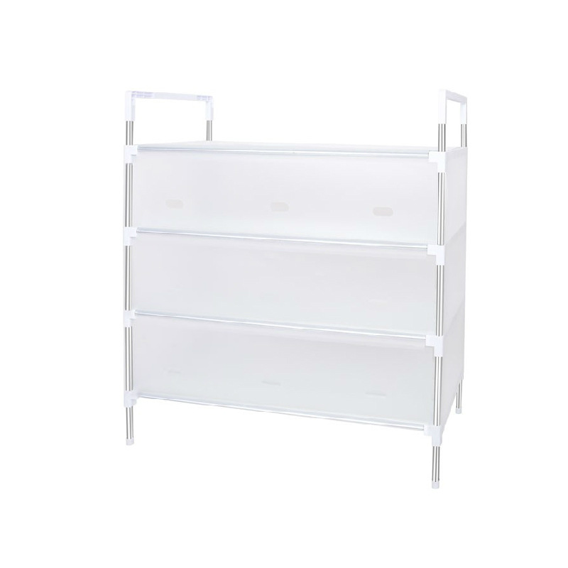 Zapatero de almacenamiento a prueba de polvo, zapatero multicapa de acero inoxidable, combinación de puerta, zapatero simple, estante de almacenamiento interior para el hogar