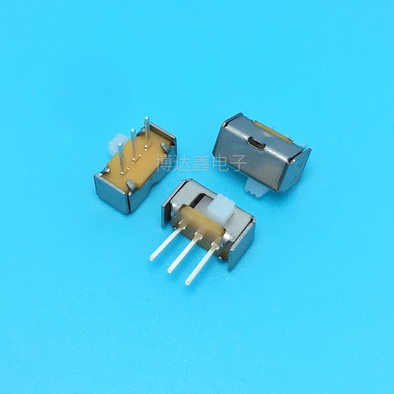 SK12D09G2拨动开关  3脚2档  白柄  卧式 单排三脚插件  加长脚