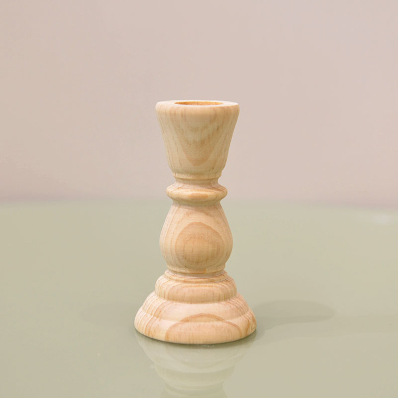 Simple Style Solid Color Wood Candlestick display picture 1