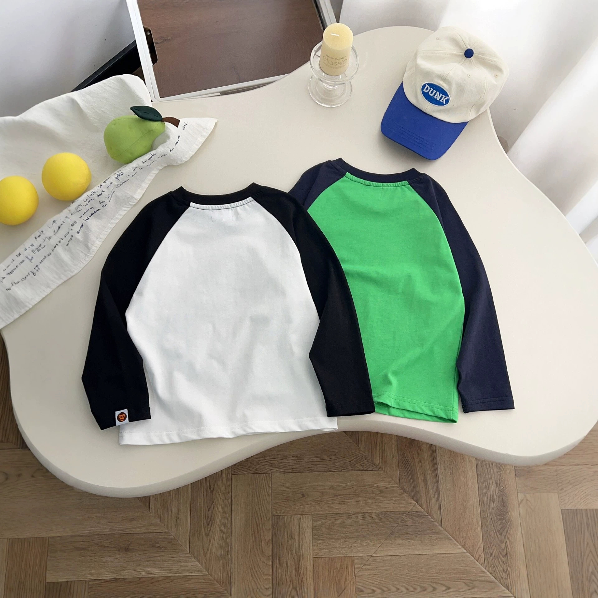 Children's 26 Autumn Cotton Cartoon Print Short-Sleeve T-Shirt Boys Girls Korean Style Casual Trendy Round Neck Base Shirt