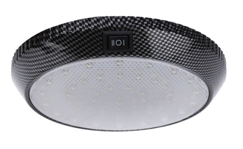 Car 46LED Carbon Fiber Pattern Dome Light with Switch
