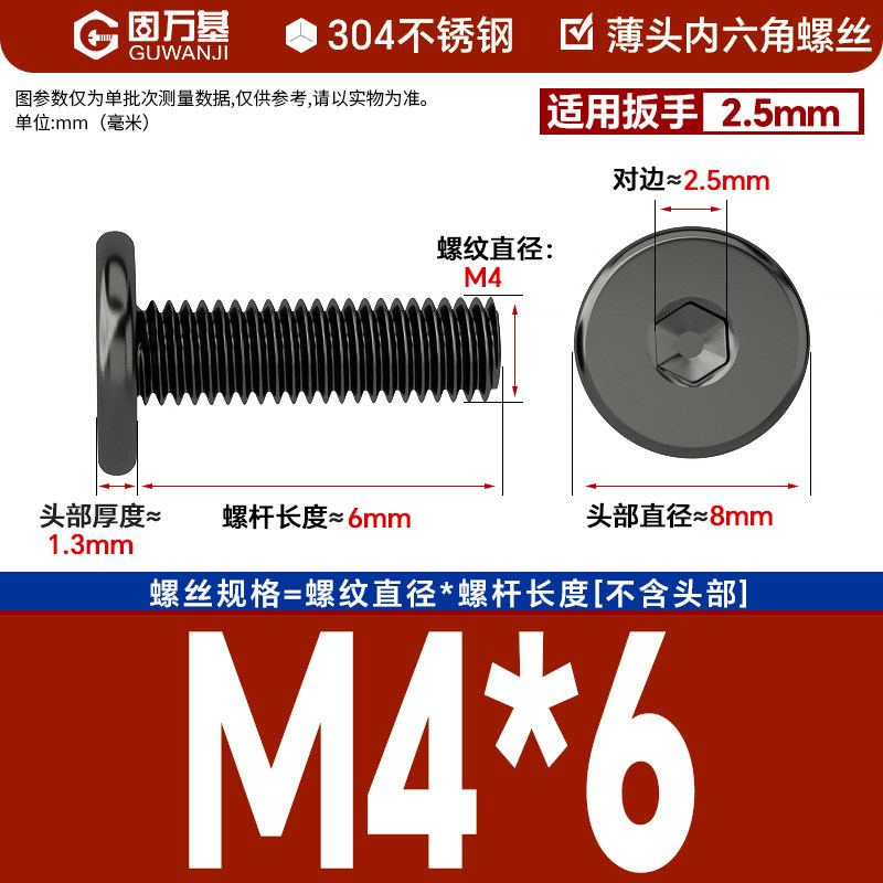 304 black m4*6