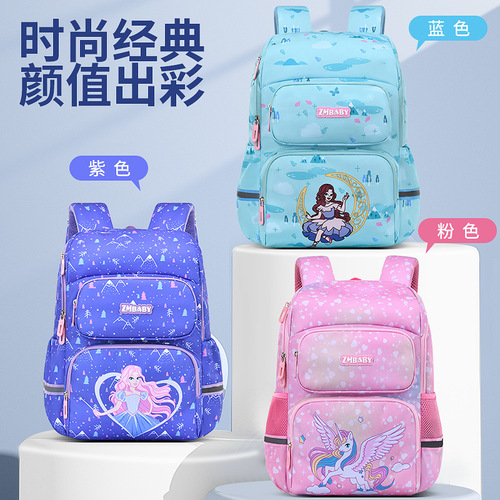 Sesame Baby New School Bag for Primary School Students, Cartoon Cute Girls School Bag for Boys Grades 1-3-6, Lightweight Backpack