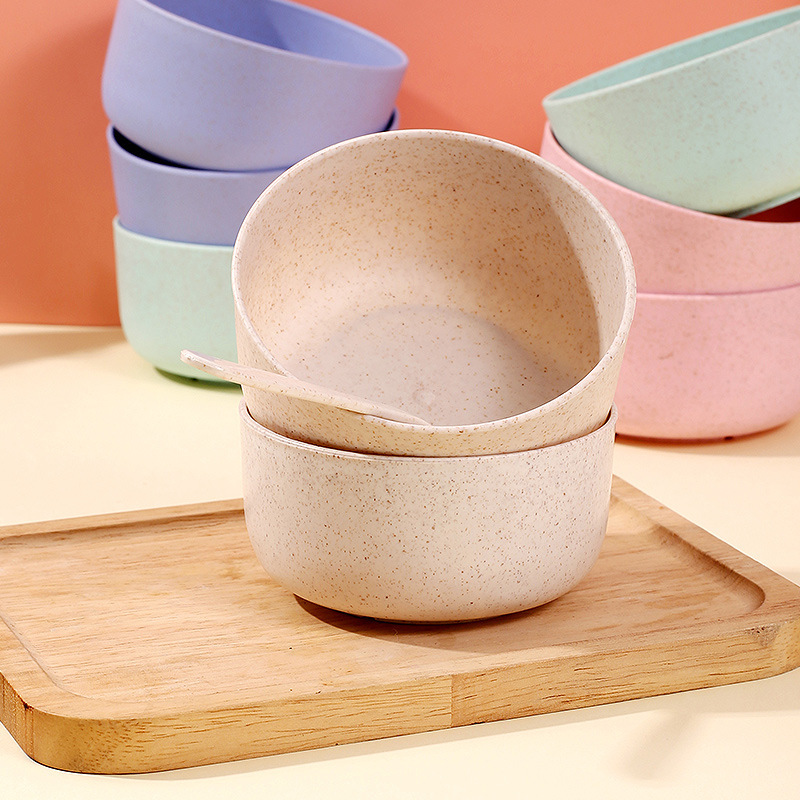 Tazón DE TRIGO tazón de paja de trigo tazón resistente a la caída tazón para niños suplemento alimenticio para bebés tazón de desayuno tazón hogar fábrica al por mayor