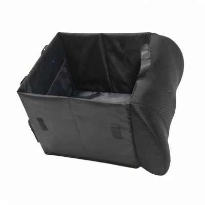 Car Storage Box with Lumbar Support, Two-In-One Memory Foam, Foldable Car Seat Storage Box, Portable Storage Box (Car storage bag/box) - car-organizer-lumbar-support-black