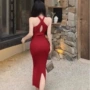 法式小众交叉修身连衣裙