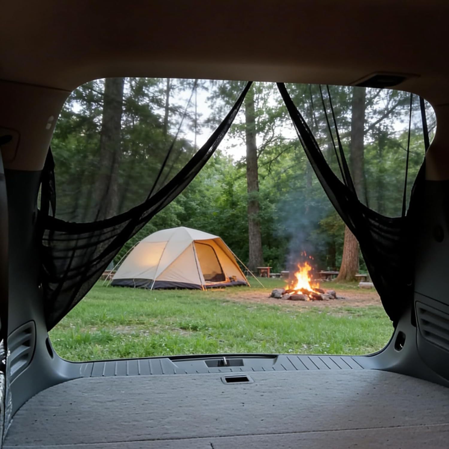 Cross-Border Car Mosquito Net, Convenient In-Car Mosquito Screen, Car Sunshade Window Net, Privacy Sunshade Curtain, in Stock