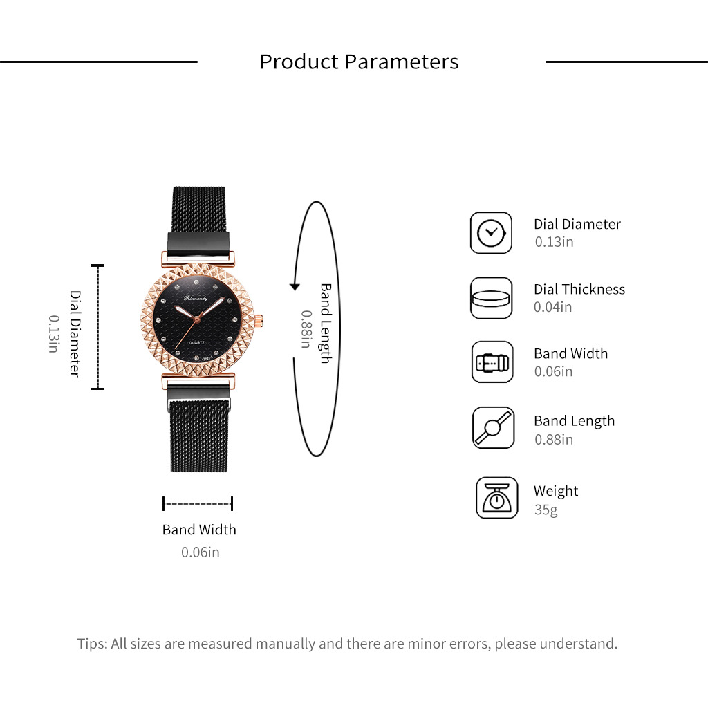 غير رسمي هندسي مشبك مغناطيسي كوارتز المرأة الساعات display picture 36