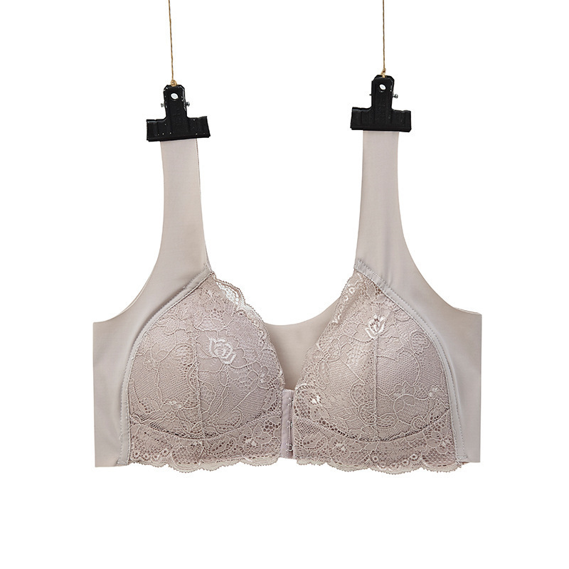 卸売特大サイズ下着、フロントホックブラ、越境販売、アイスシルク、プッシュアップ、セクシー、バストアップ、垂れ防止ブラ、ノンワイヤー|undefined