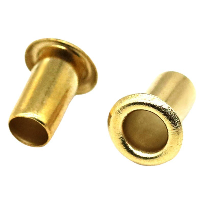 Латунные люверсы в наличии, производитель из Дунгуаня, латунные трубчатые заклепки M2-M4, электронные люверсы, воздушные пряжки, полые заклепки