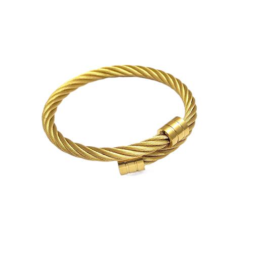 Cross-border supply of hot-selling titanium steel wire bracelets for men hip-hop punk open elastic jewelry fashion hand jewelry
