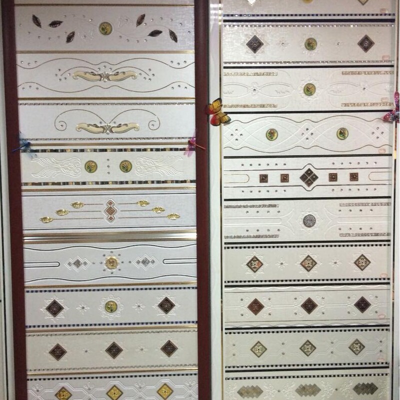 Production and wholesale sliding door carved plate Venetian plate glass waist line applique waist line waterprint glass paint flower