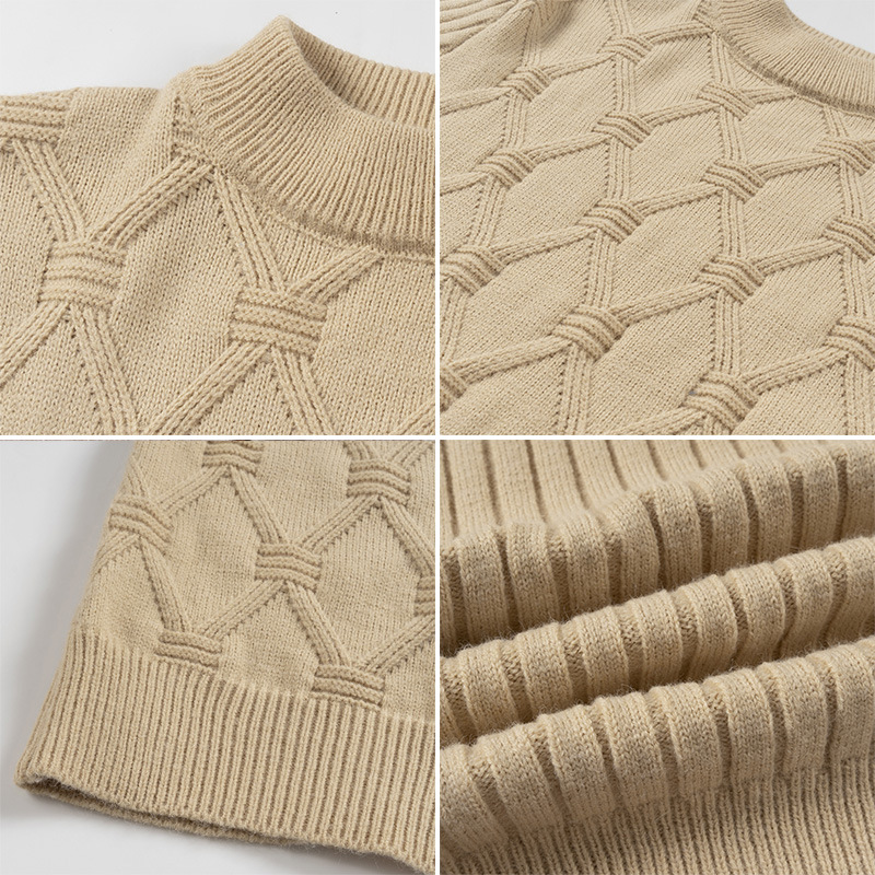 Men's Clothing Men's Soft Knit Sweater Winter Casual Cable Knit Pullover Round Neck Loose Fit Long Sleeve Top For Teens & Youth_voghion.com