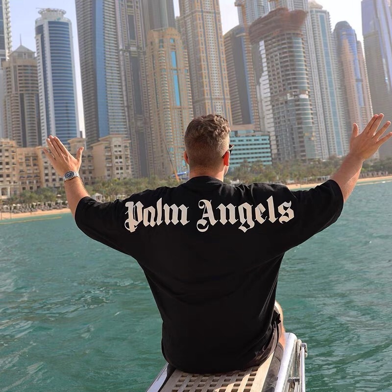 American Street Fashion High-End Brand Palm Letter Foam Short-Sleeve T-Shirt Palm Angel Unisex Casual T-Shirt Cross-Border Wholesale