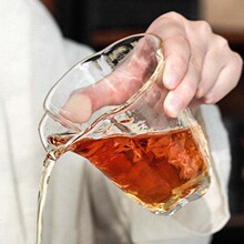 海棠冰晶公道杯分茶器茶海功夫茶具耐热玻璃手工日式简约锤纹公杯