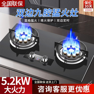 Gas Stove Household Natural Gas Stove Double Stove Built-In Dual-Purpose Flameout Protection Timed Fierce Fire Stove Gas Stove Wholesale