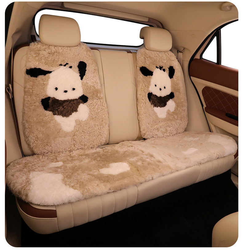 Winter Pure Wool Car Seat Cushion Small Cartoon Unisex Cute Cartoon Bear Warm Plush Seat Cushion