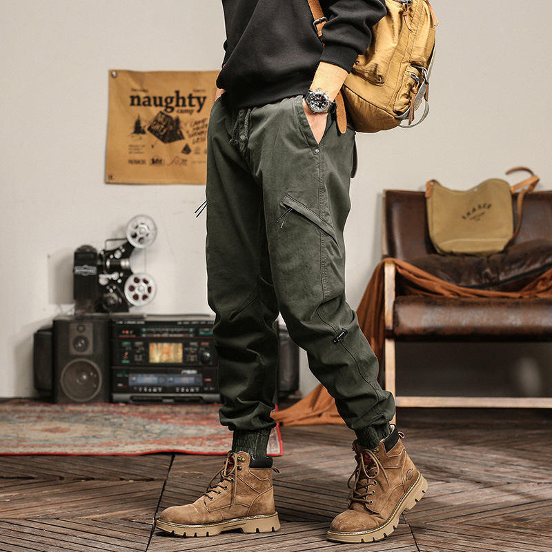 Men's Clothes Cargo Casual Pants Men's Autumn And Winter Fashion Brand Handsome Bundle Feet Multi-pocket Long Pants Men's Pants Wholesale_viptrois.com