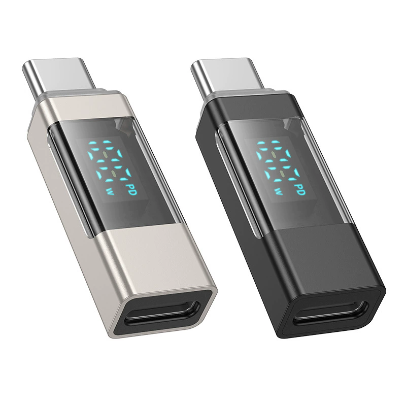 Адаптер BOROFONE BV25 Type-C/USB-штекер на Type-C-гнездо с дисплеем, умная быстрая зарядка