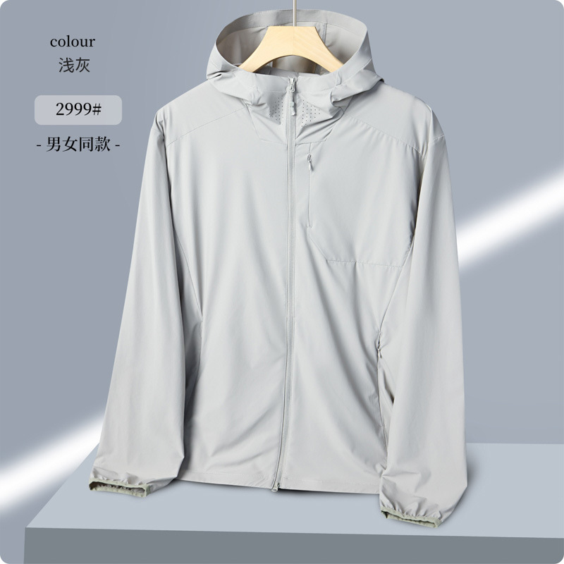 Luz y delgada sensación fría anti-UV 50 + verano al aire libre ropa de pesca protector solar chaqueta de hombre personalizada de alta gama