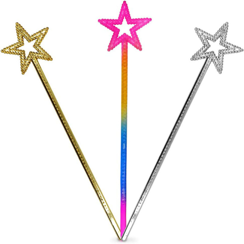 Halloween children's performance props wizard color five-pointed star plastic magic wand