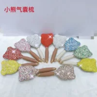 Трансграничная Мода Роскошный портативный Diamond Bear Подушка безопасности Массажная расческа для волос