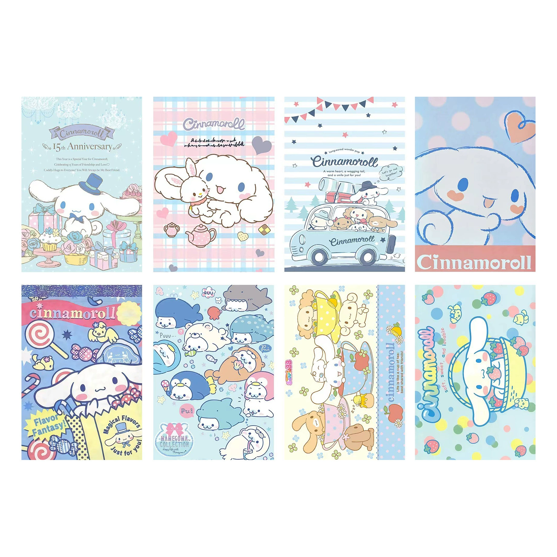 Самоклеящиеся наклейки на плакаты (Sanrio) 42×28.5 см, набор из 8 милых дизайнов персонажей