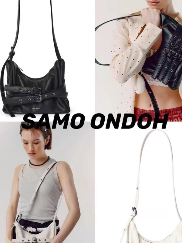 原版高品质韩星同款小众samoondoh潮酷机车包SAMO ONDOH绑带休闲|undefined