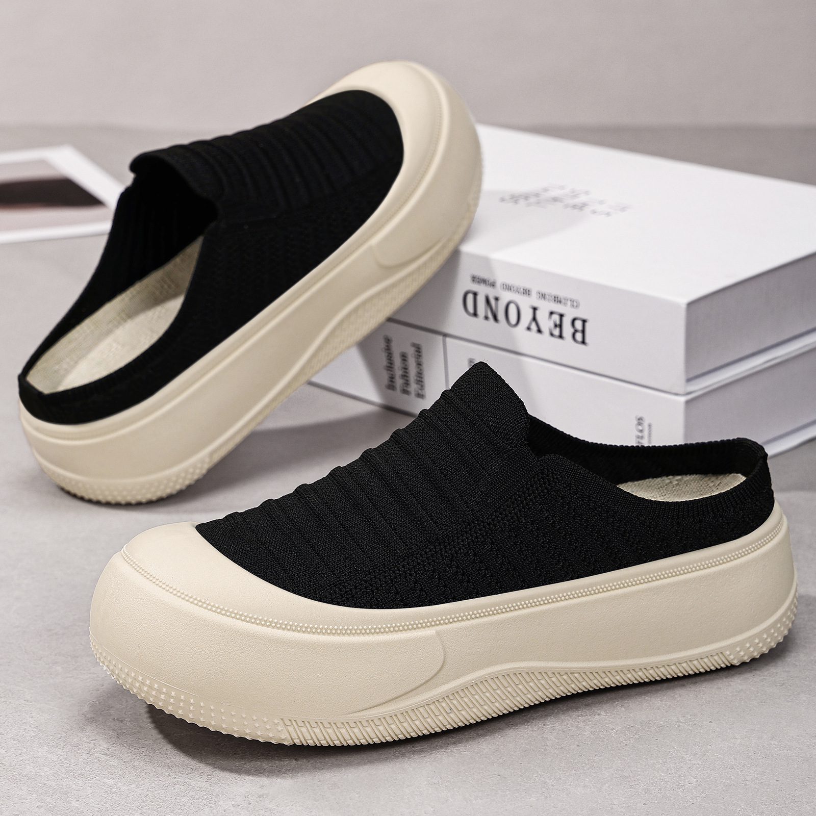 Shoes Women's Summer Thick-soled Slippers Comfortable Casual Shoes for Lazy Shoes Fashionable All-match High-height Shoes Baotou Slippers