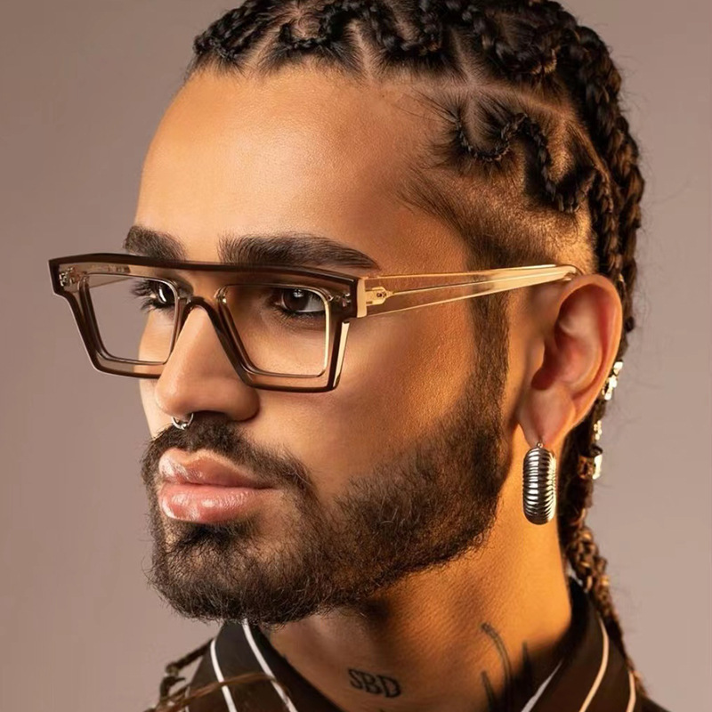 80g Weight Full Frame Glasses Structure Fashion Color Block Ac Square Full Frame Optical Glasses