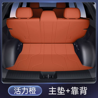 Car Interior Modification, Trunk Mat - vibrant-orange-single-cushion-back-cushion-platinum-3x