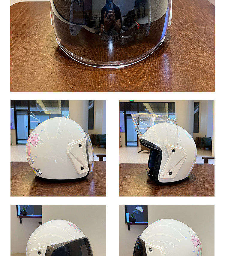 2026 National Standard 3C Certified Electric Vehicle Helmet for Women, Cute Bowknot, All-Season Windproof and Sunscreen Motorcycle Safety Helmet