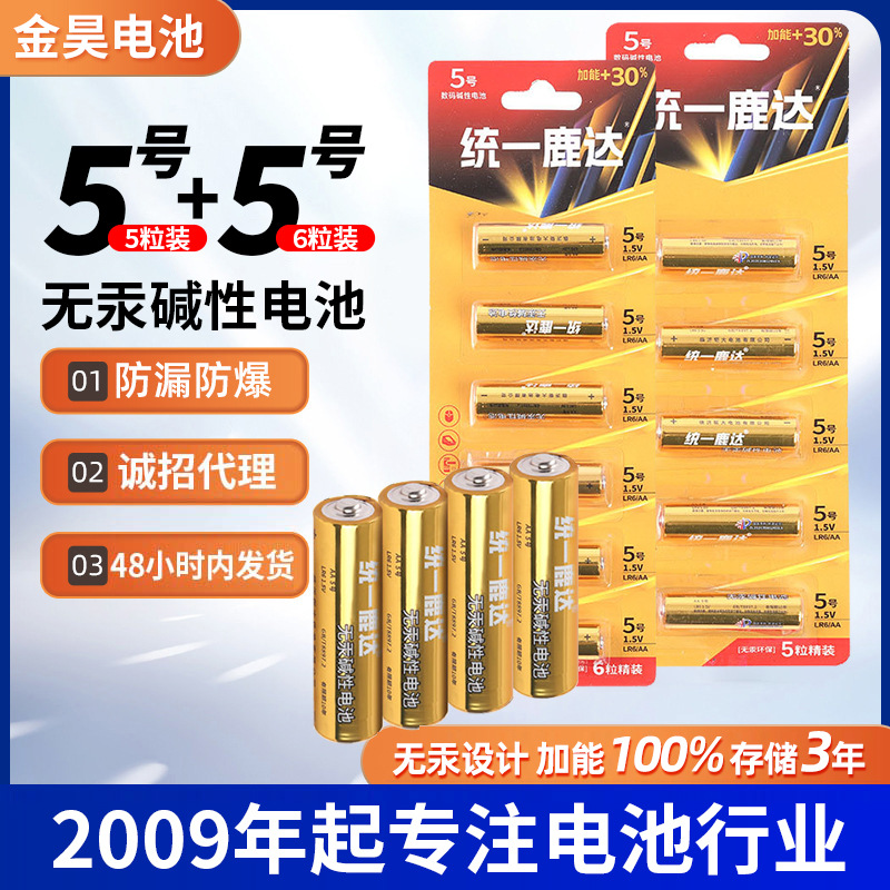 Suministro Transfronterizo de Pilas Alcalinas Luda No. 5 Unificadas para Cerraduras Inteligentes, Paquete de 6 Pilas No. 5 para Linternas de Luz Potente