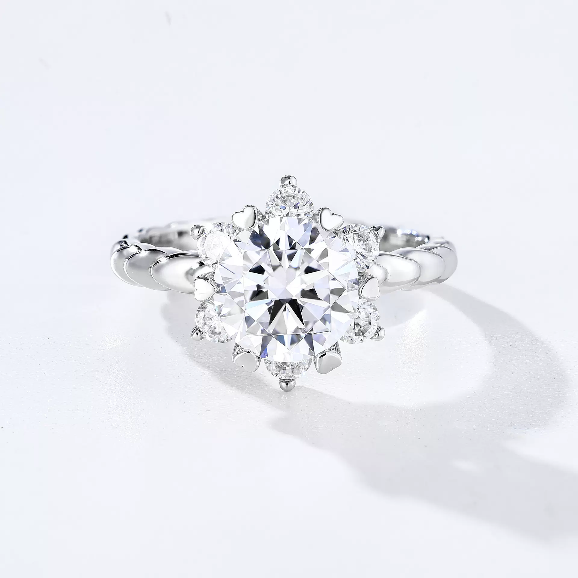 时尚通勤扭臂雪花戒指女轻奢简约S925纯银指环气质不掉色饰品批发