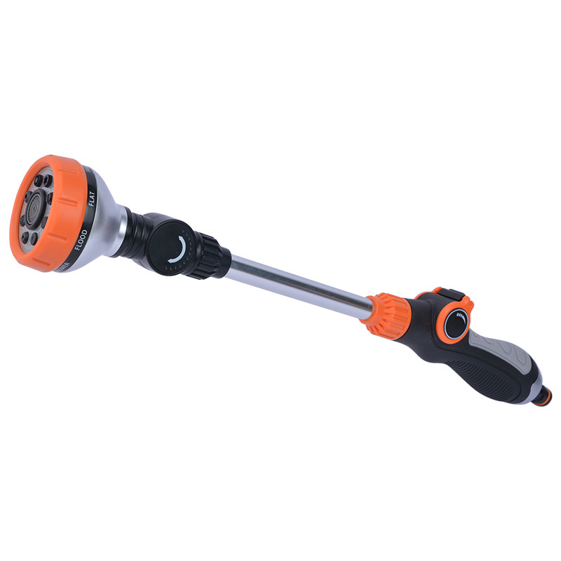 Metal multifuncional varilla larga pistola de agua jardín riego ducha hogar 8-Función de jardinería pistola de agua jardín lavado de coches pistola de agua image 6