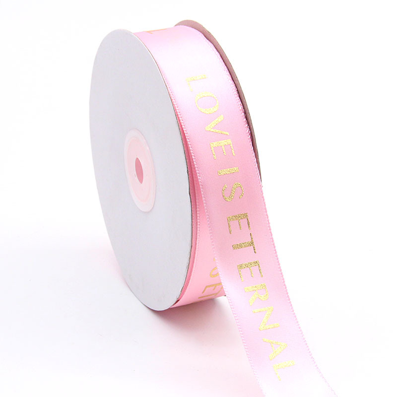2,5 cm regalo de cumpleaños decoración de impresión AMOR cinta de flores pastel de regalo de embalaje Cinta de Oro Tianyi belleza