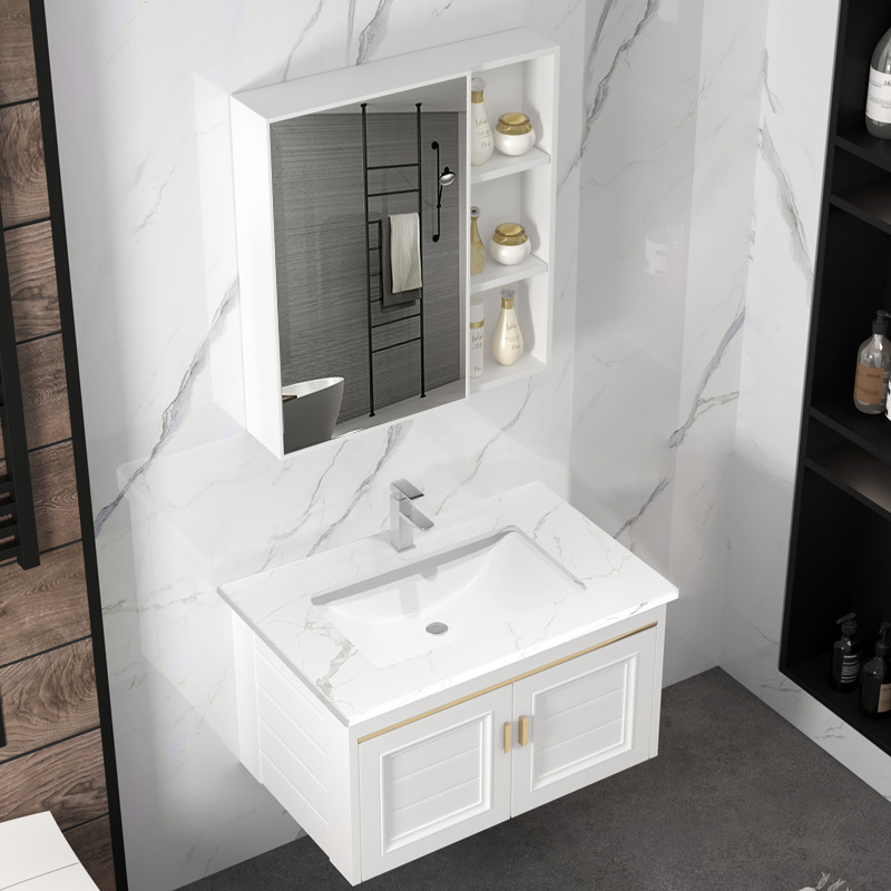 Roca placa de aluminio espacio gabinete de baño Baño gabinete de lavado combinación moderna minimalista lavabo del hotel lavabo mesa de lavado