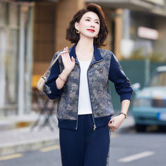 中老年女装休闲卫衣两件套2025新款春秋季时尚洋气妈妈运动服套装