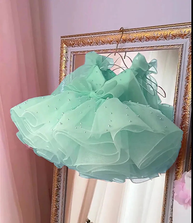 Abito da principessa in tulle per bambina, perfetto per feste di compleanno e spettacoli di pianoforte, in cotone._voghion.com