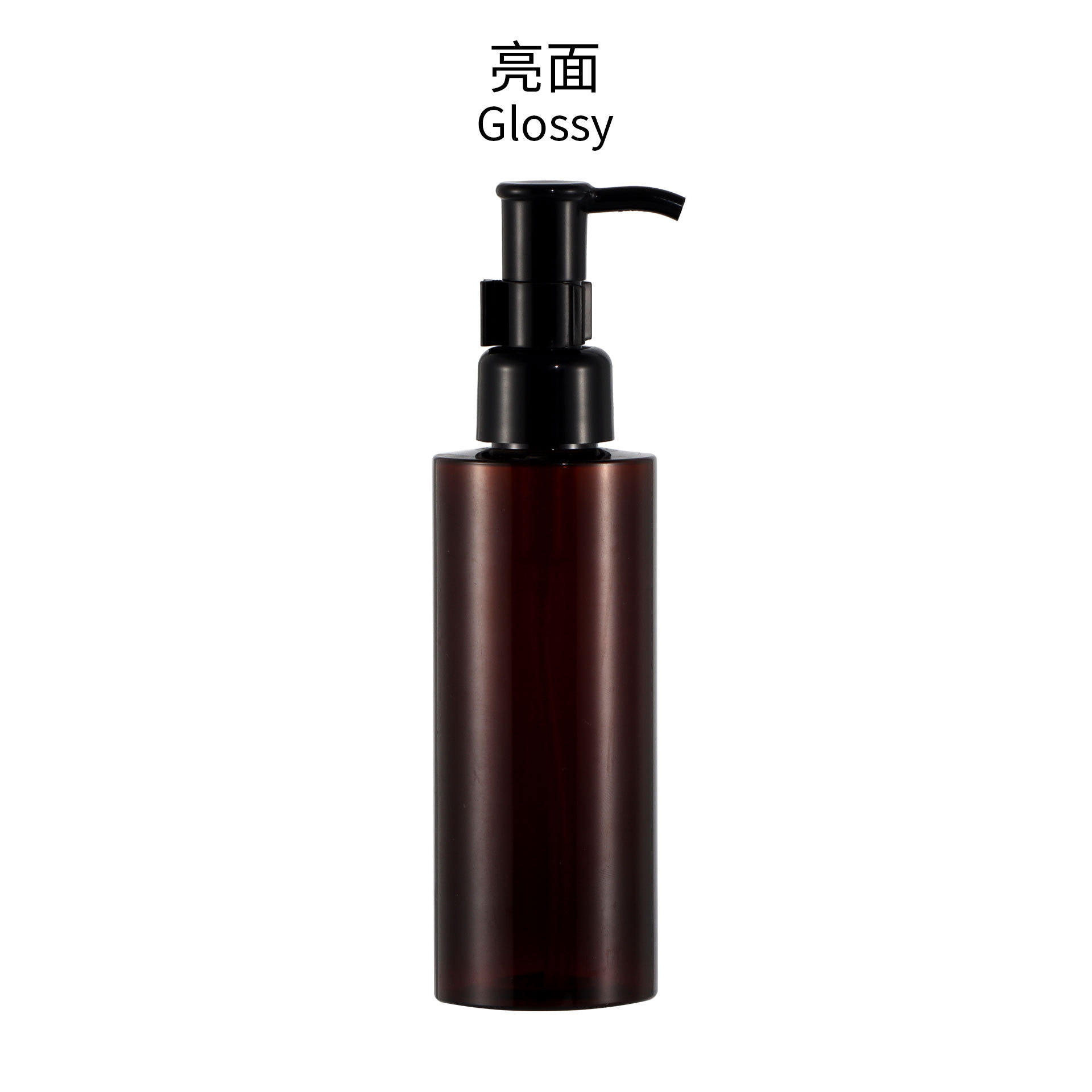 En stock 100 ml120ml150ml200ml botella de loción cilíndrica bomba de aceite cosmética botella de plástico botella de PET