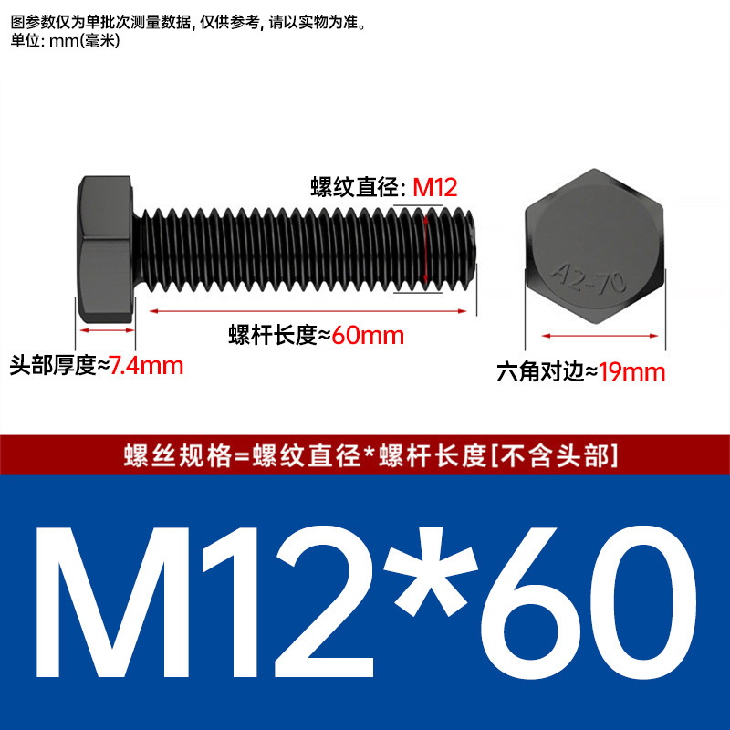 Болт шестигранный Johnson M12x60