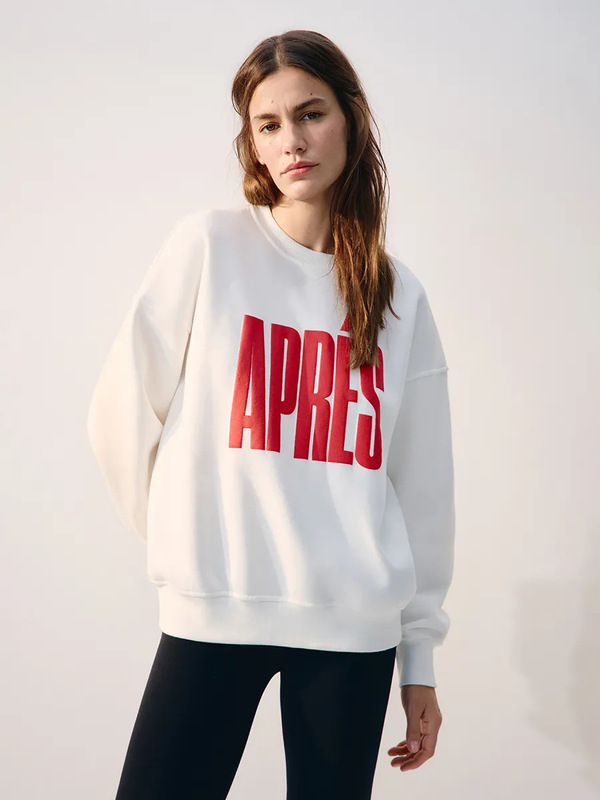 Trendy and Versatile Niche Style Printed 2025 Autumn and Winter American Fashion Niche Printed Warm Sweatshirt for Women