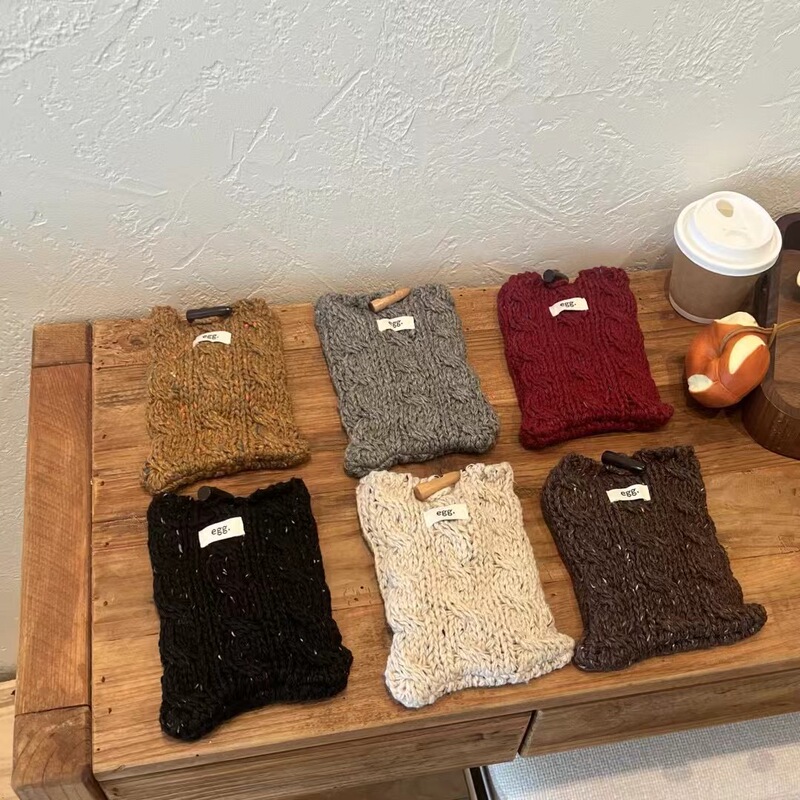 Egg Messenger Bag Small Bag Women's All-match 2024 Autumn and Winter New Niche Corner Buckle Thick Knitted Shoulder Bag Mobile Phone Bag Egg Messenger Bag Small Bag Women's All-match 2024 Autumn and Winter New Niche Corner Buckle Thick Knitted Shoulder Bag Mobile Phone Bag