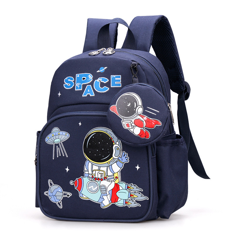 Kindergarten schoolbag chica colgando bolsa pequeña clase media clase preescolar 3-6 años 5 niños bebé niños astronauta mochila