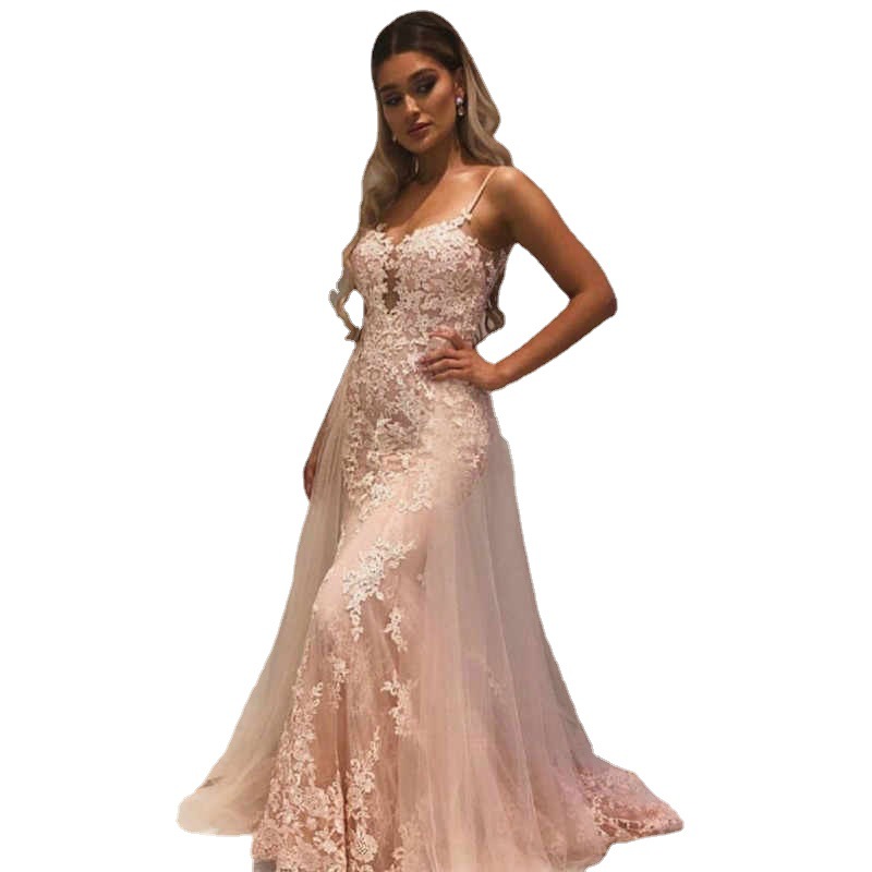 El comercio exterior de Europa y América Amazon AliExpress deseo nuevo encaje fishtail Correa vestido noche elegante adelgazamiento